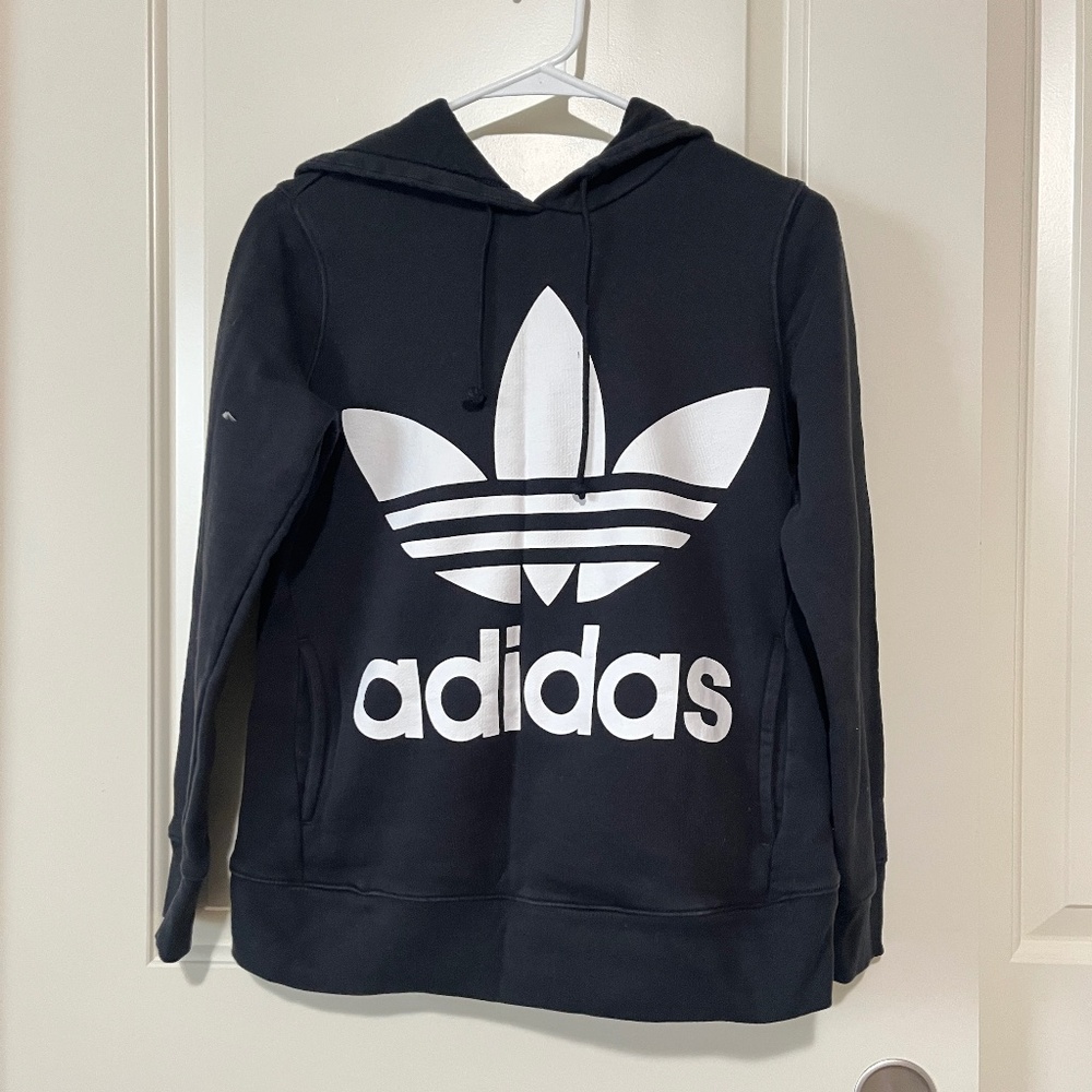 ADIDAS Women Black Hoodie XS